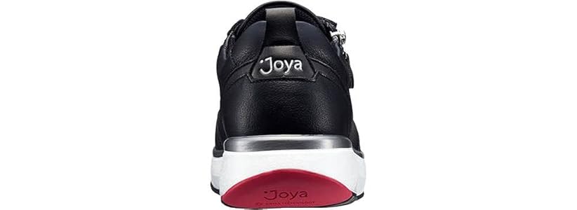 【37】JOYA ジョーヤ Laura 幅広 レザースニーカー サイドジップ 黒 Amazon.com | JOYA Laura Women's Black Leather Sneaker 5 US